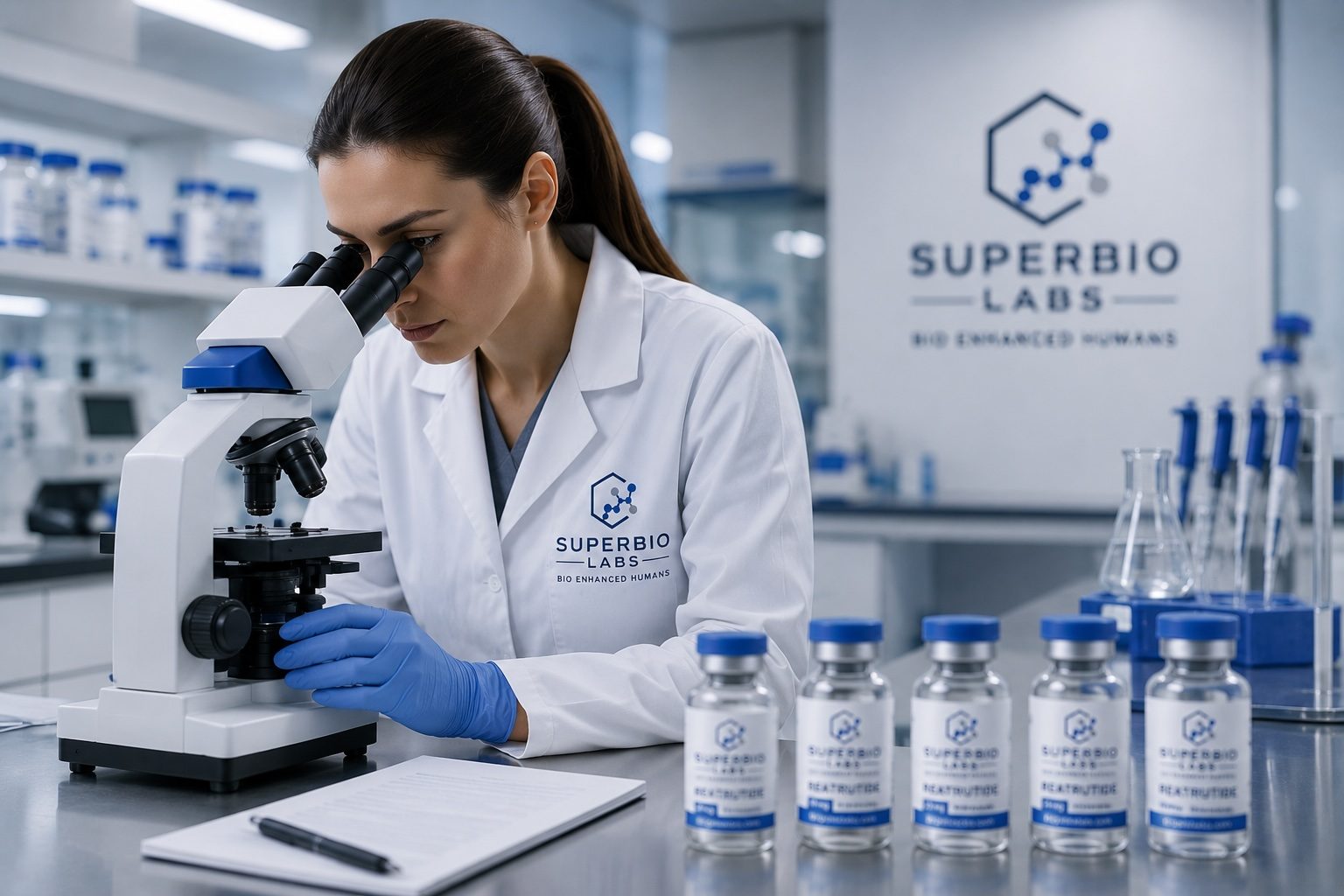 Kit SuperBio Labs · Frascos analizados con protocolo de cinco controles